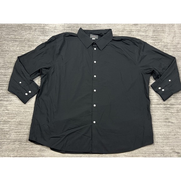 David Taylor Shirt‎ Mens 3XL Black Button Up Long Sleeve Cotton Blend Casual - Picture 1 of 12